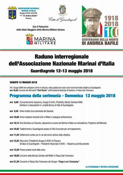 Parata di 700 marinai nel ricordo di Bafile